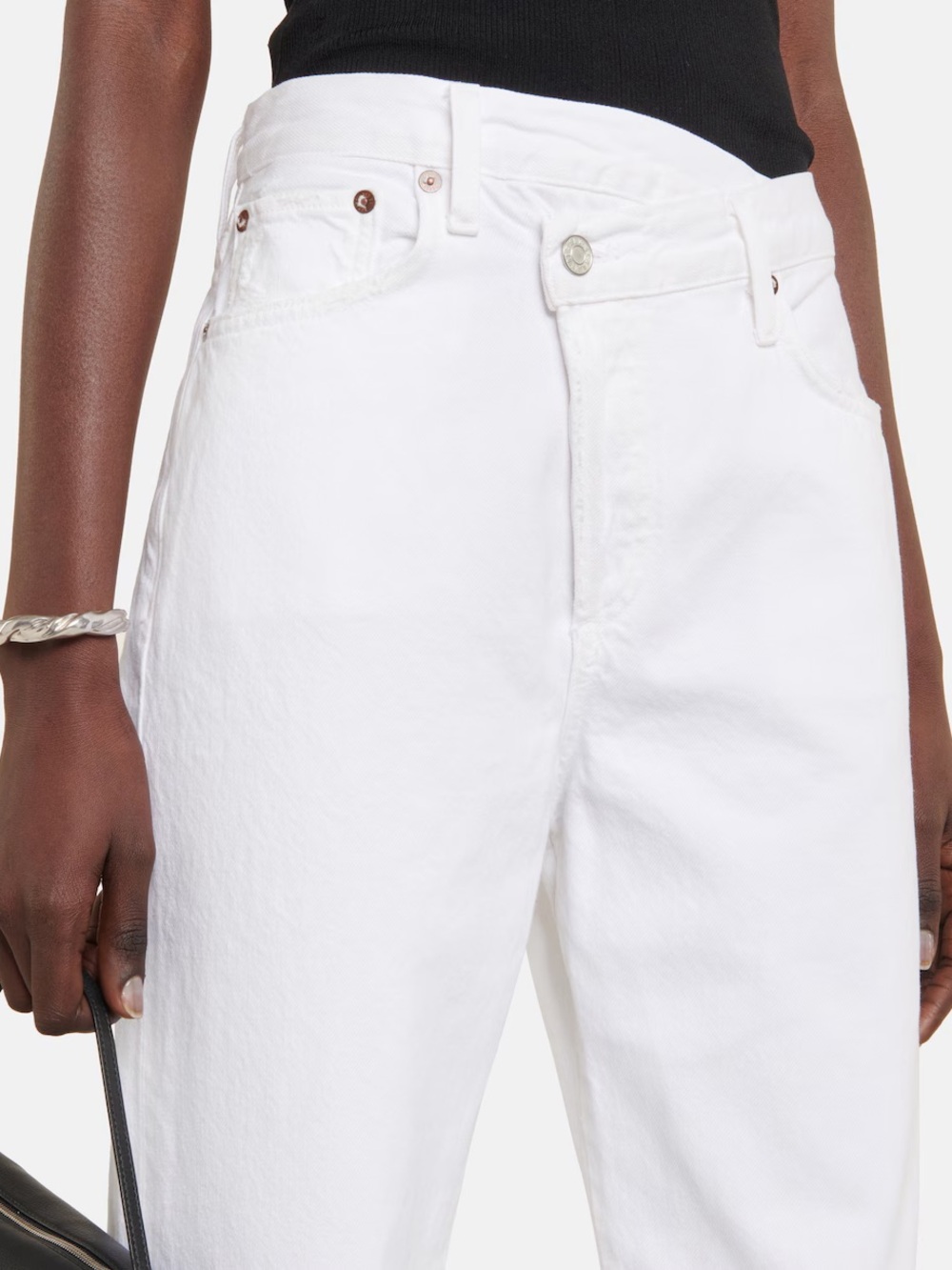 AGOLDE Criss Cross White High-Rise Straight Jeans - Picture 3 of 8